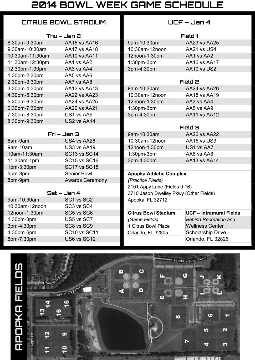 Bowl Games Schedule Printable
