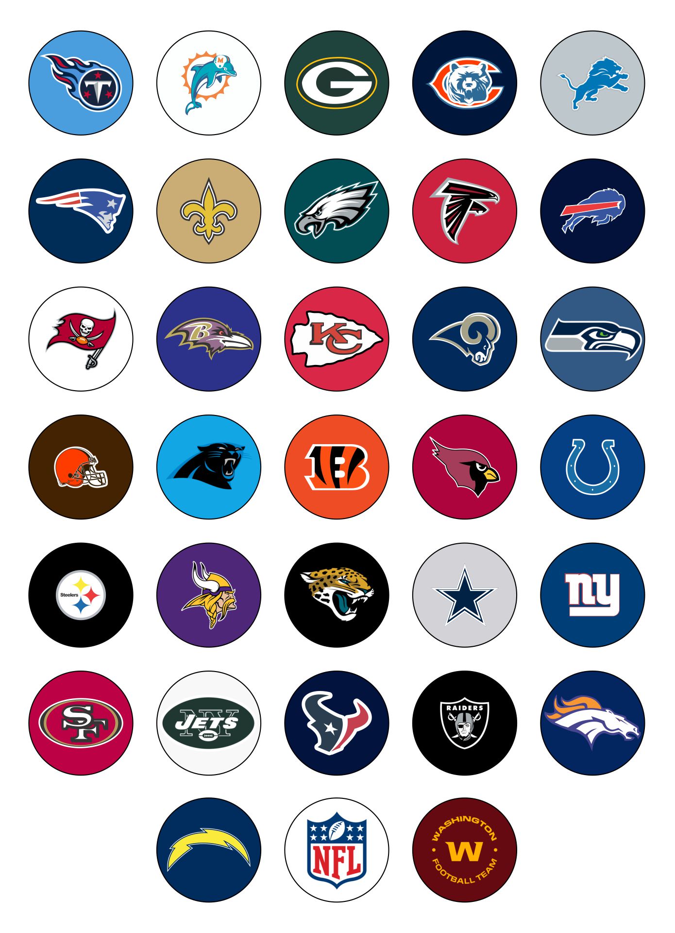 Nfl Team Logos Printable Printable World Holiday