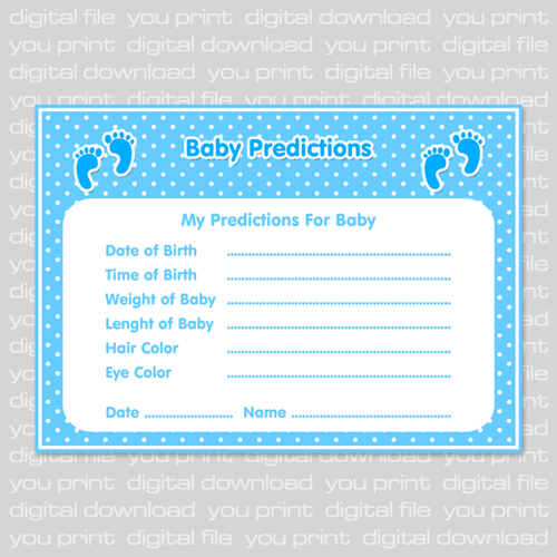 There are no words to describe the joys and stress of having a newborn. 7 Best Images of Free Printable Baby Prediction Cards ...