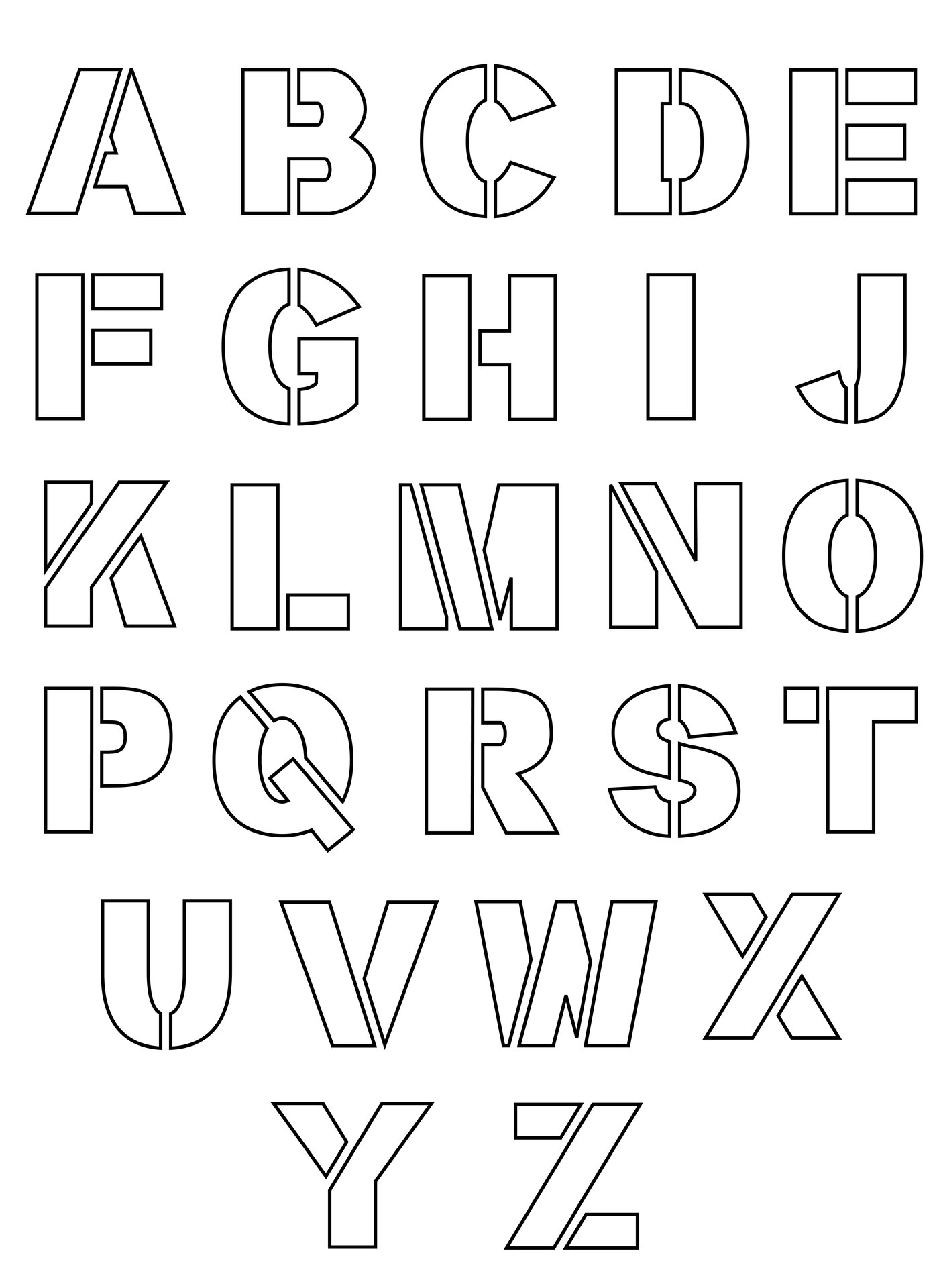 Downloadable Free Printable Alphabet Stencils Template Printable