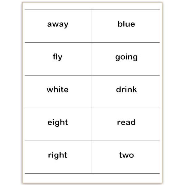Free Printable Blank Sight Word Cards
