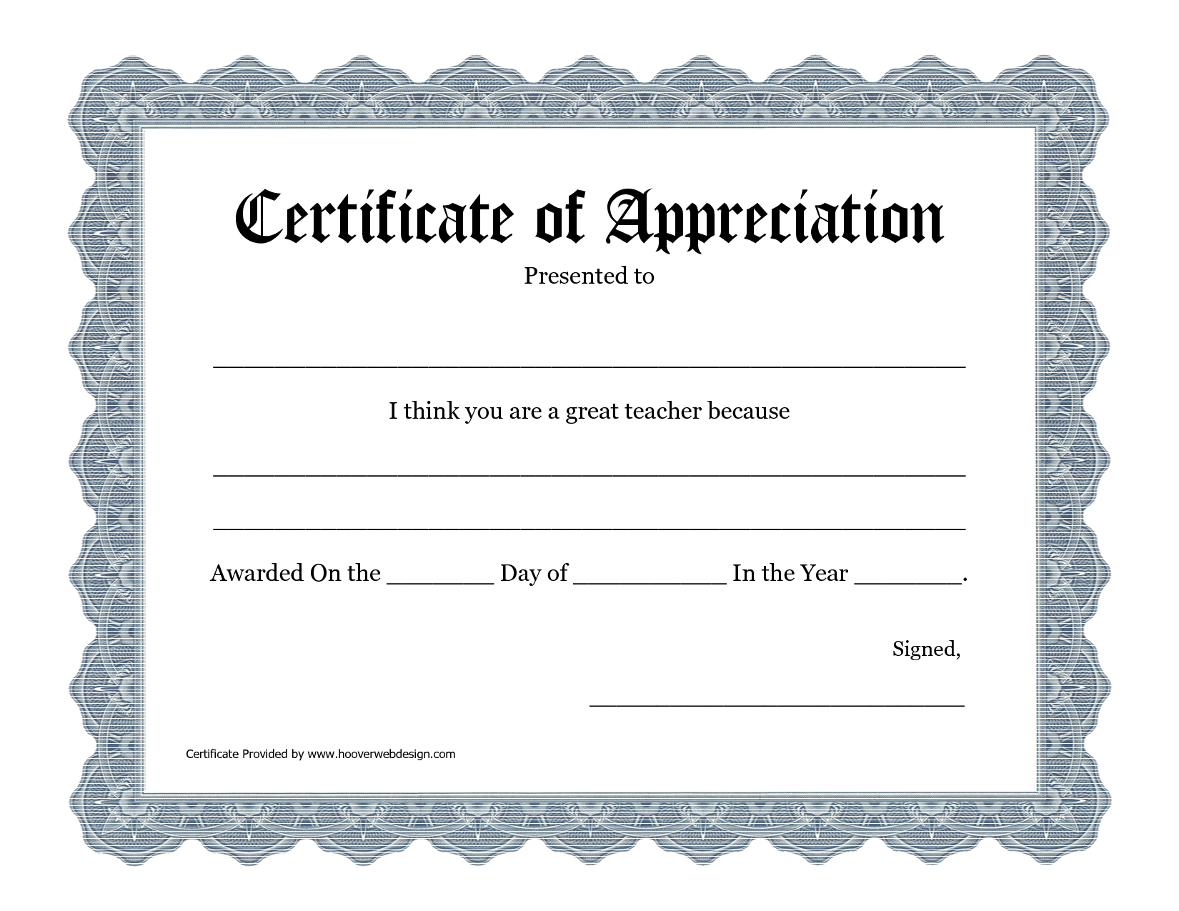 4 Best Images Of Teacher Appreciation Certificates Printable Free 