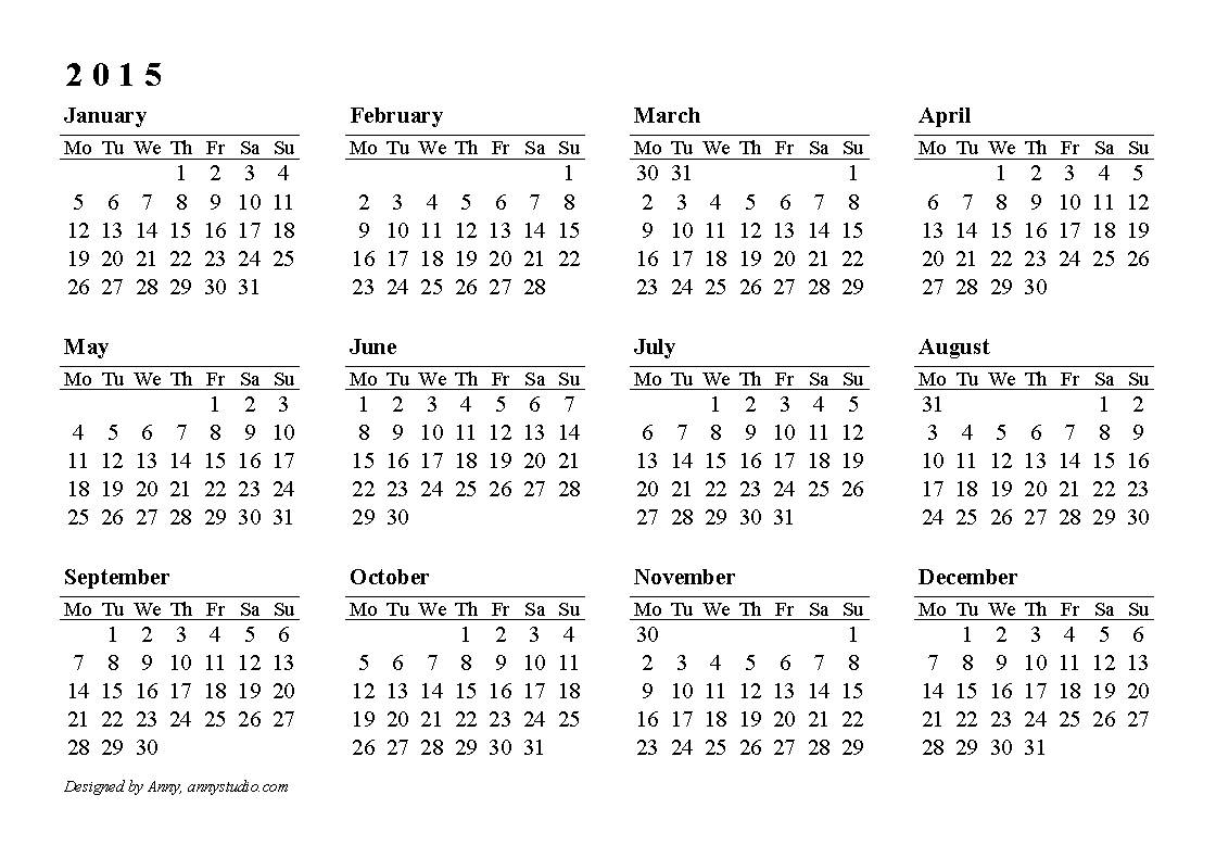 7 Best Images of Large Printable Calendar 2015 2015 Free Printable Calendars Com, 2015 Wall