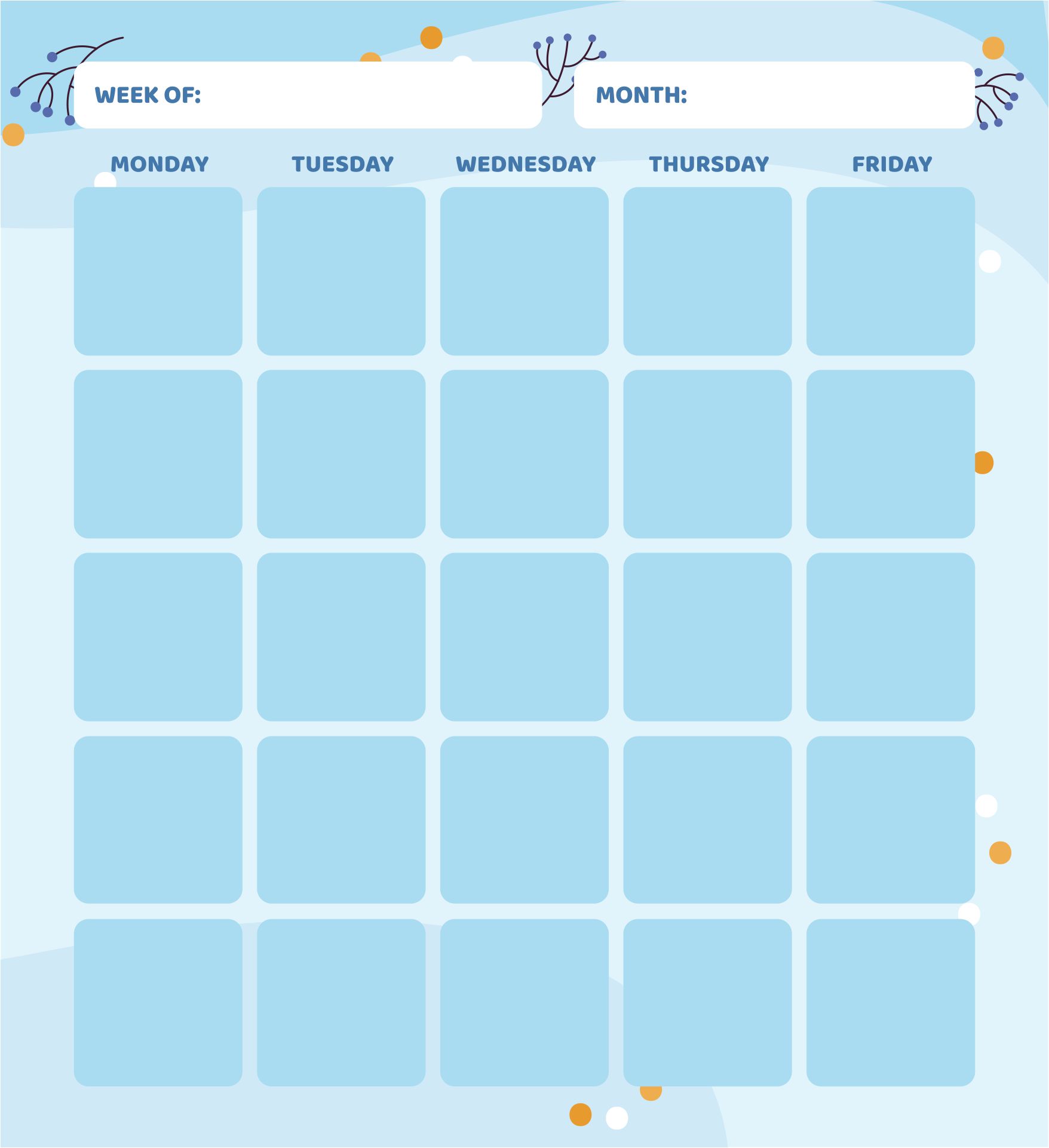 printable calendar 5 day week calendar printables free templates