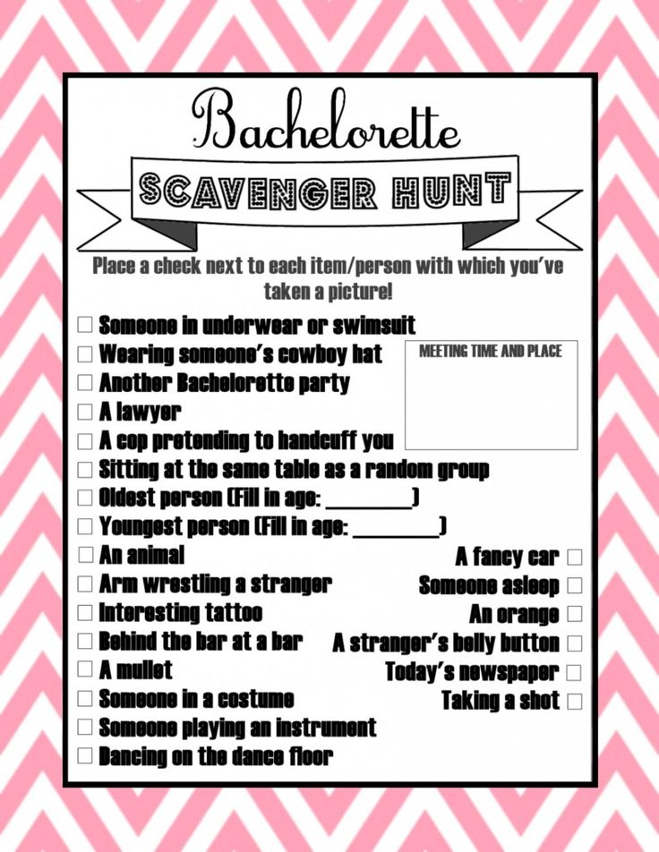5 Best Images of Bachelorette Party Scavenger Hunt Printable Free