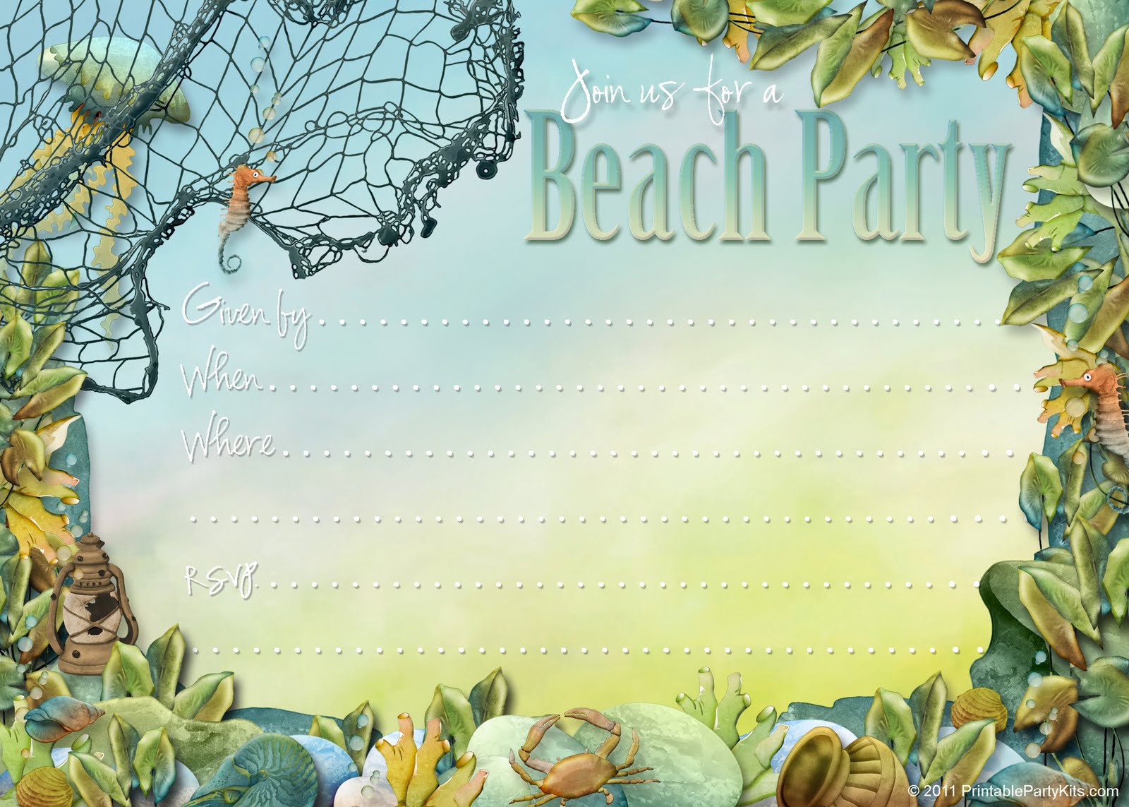 6 Best Images of Free Printable Beach Stationery Border Summer Beach