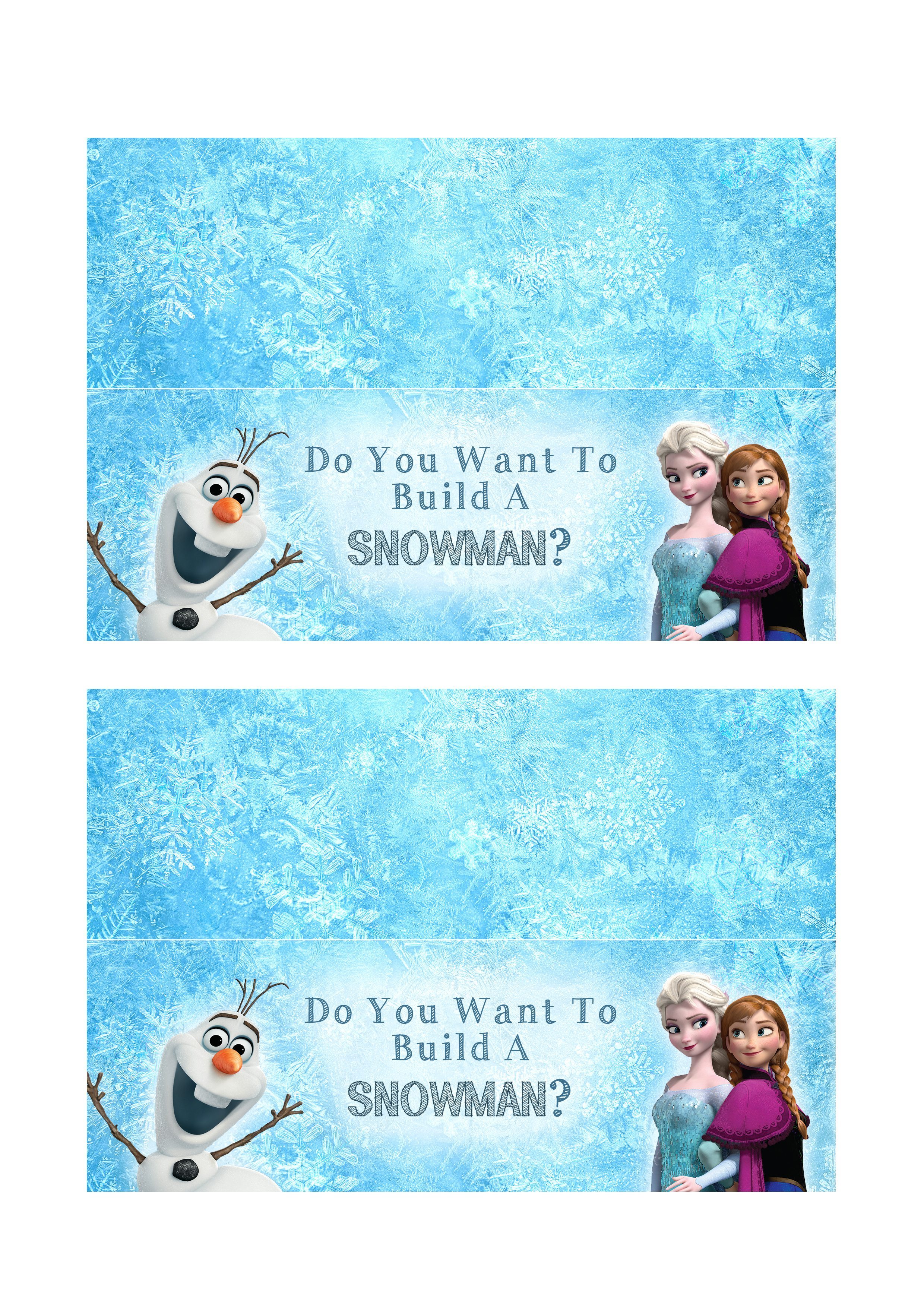 Do You Want To Build A Snowman Label Free Printable