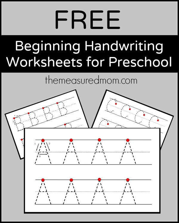 Handwriting practice for preschoolers   the measured mom