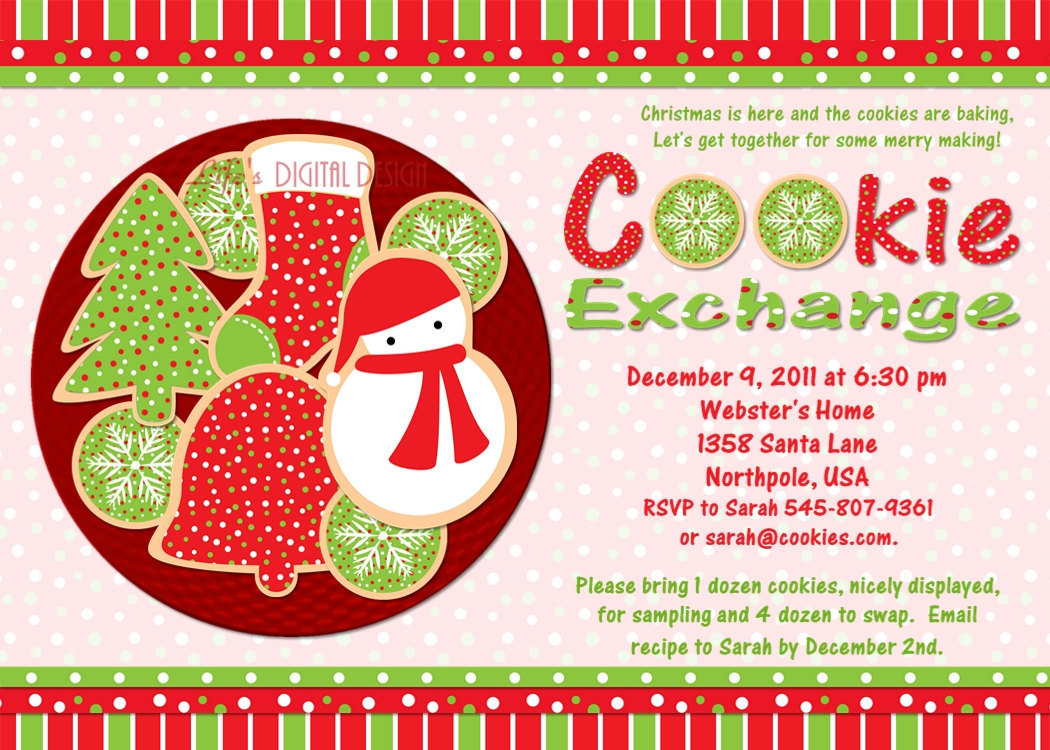 Free Printable Christmas Cookie Exchange Party Invitations Printable