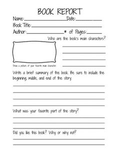 How to write a book report for first grade