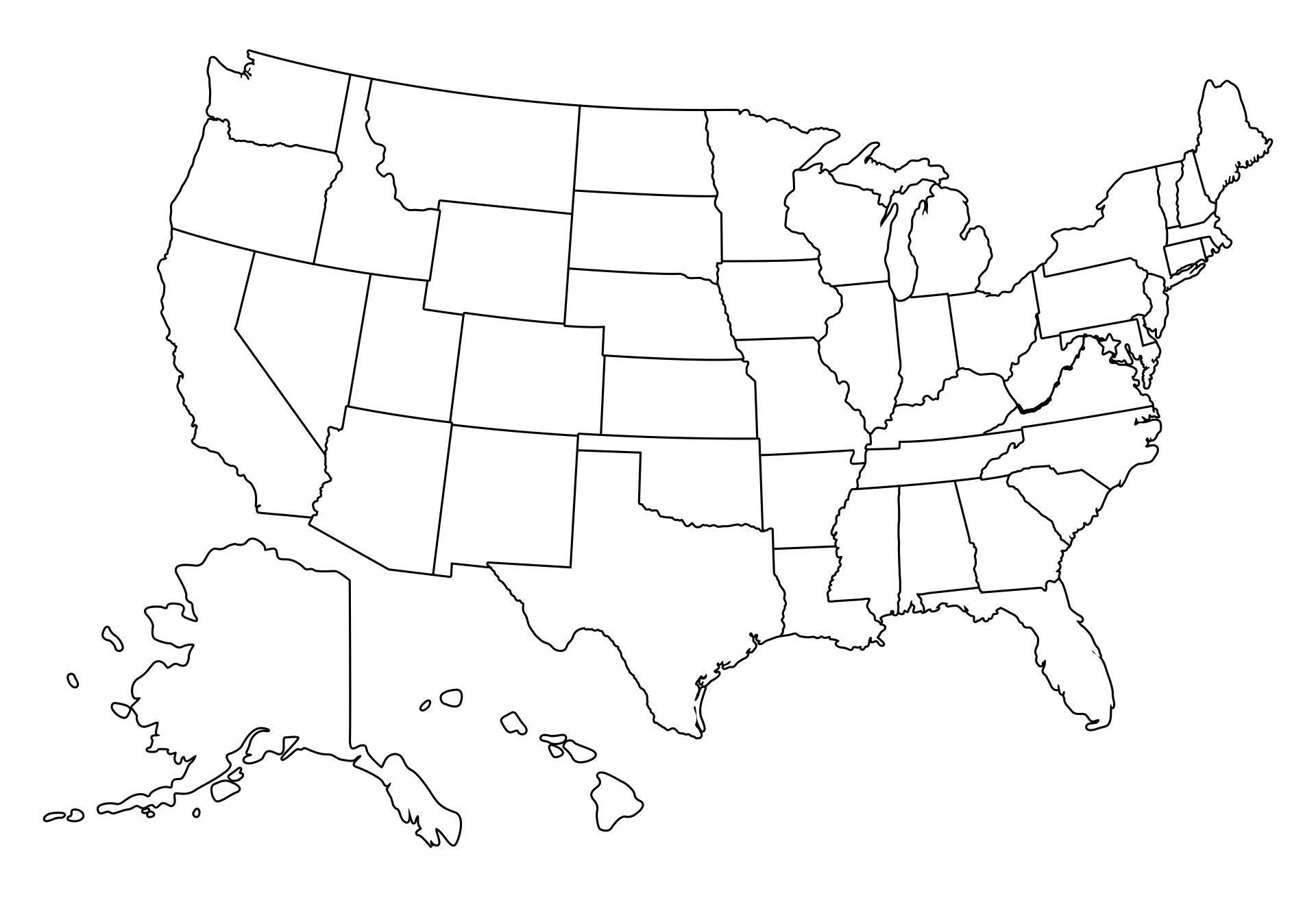 4 Best Images of Printable USA Maps United States Colored - Free
