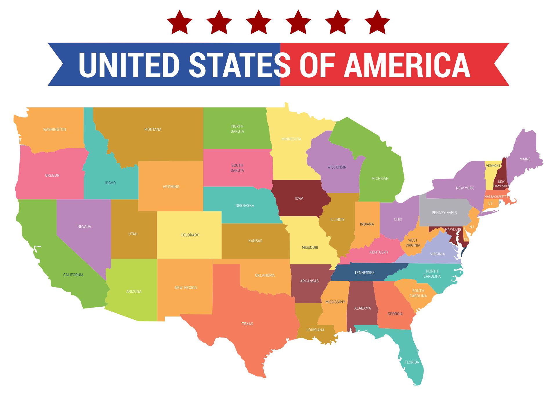 4 Best Images of Printable USA Maps United States Colored - Free
