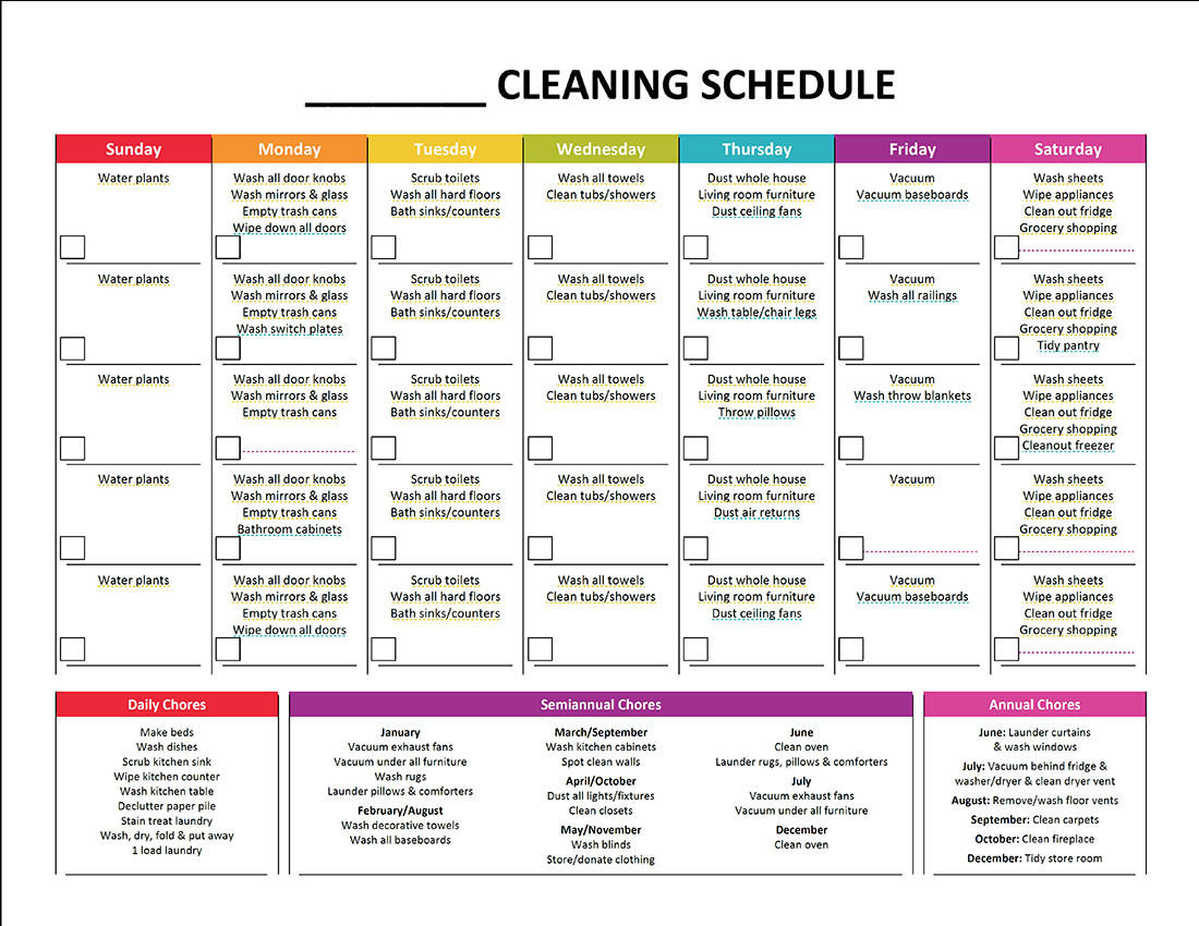 5 Best Images Of Daily House Cleaning Schedule Printable Weekly House 5 Best Images Of Daily House Cleaning Schedule Printable Weekly House