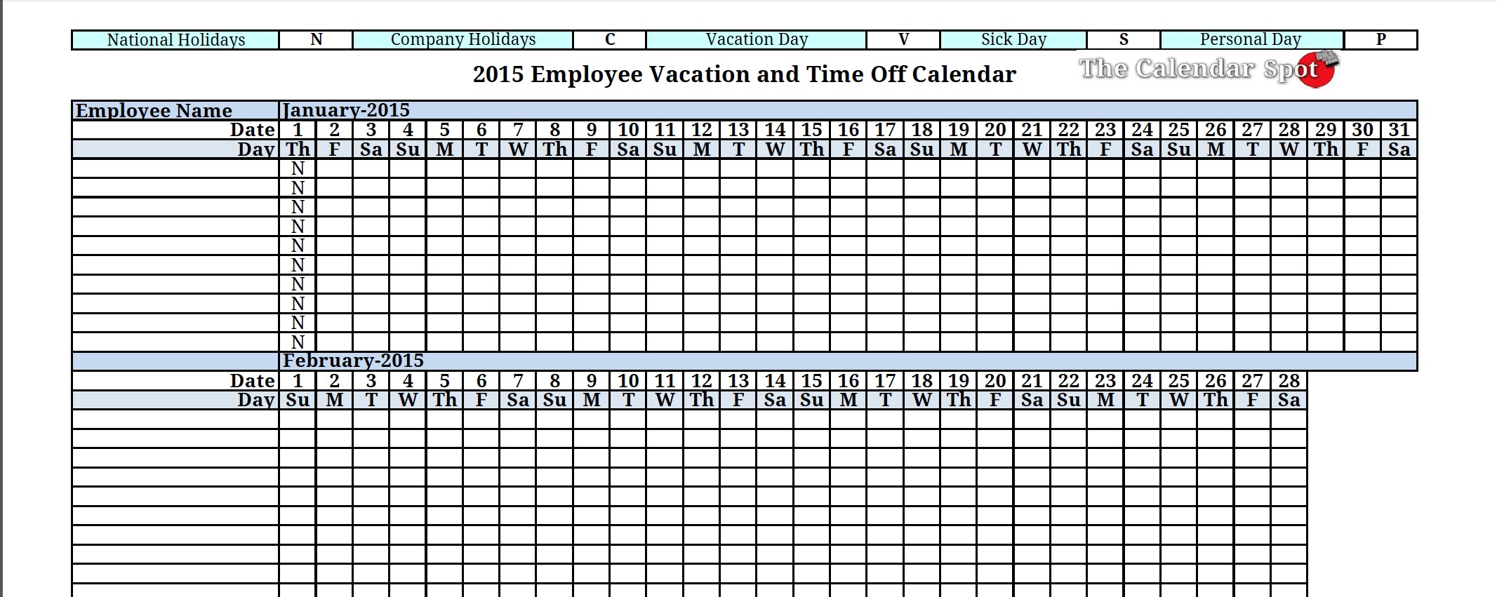 8 Best Images Of Vacation Tracker Calendar 2016 Printable Employee