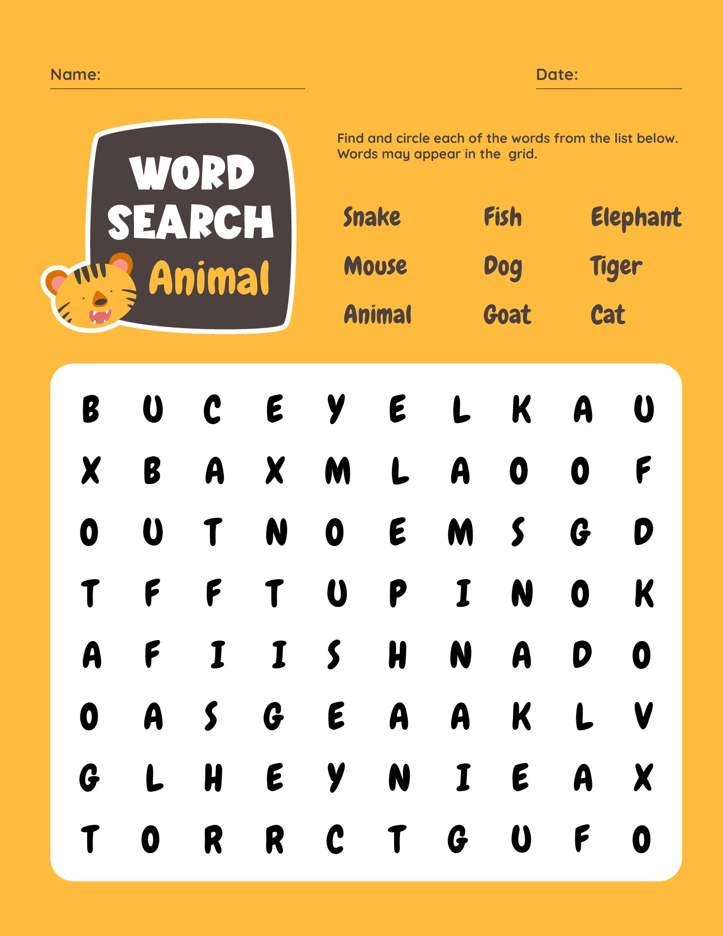 1st Grade Word Search Free Printable