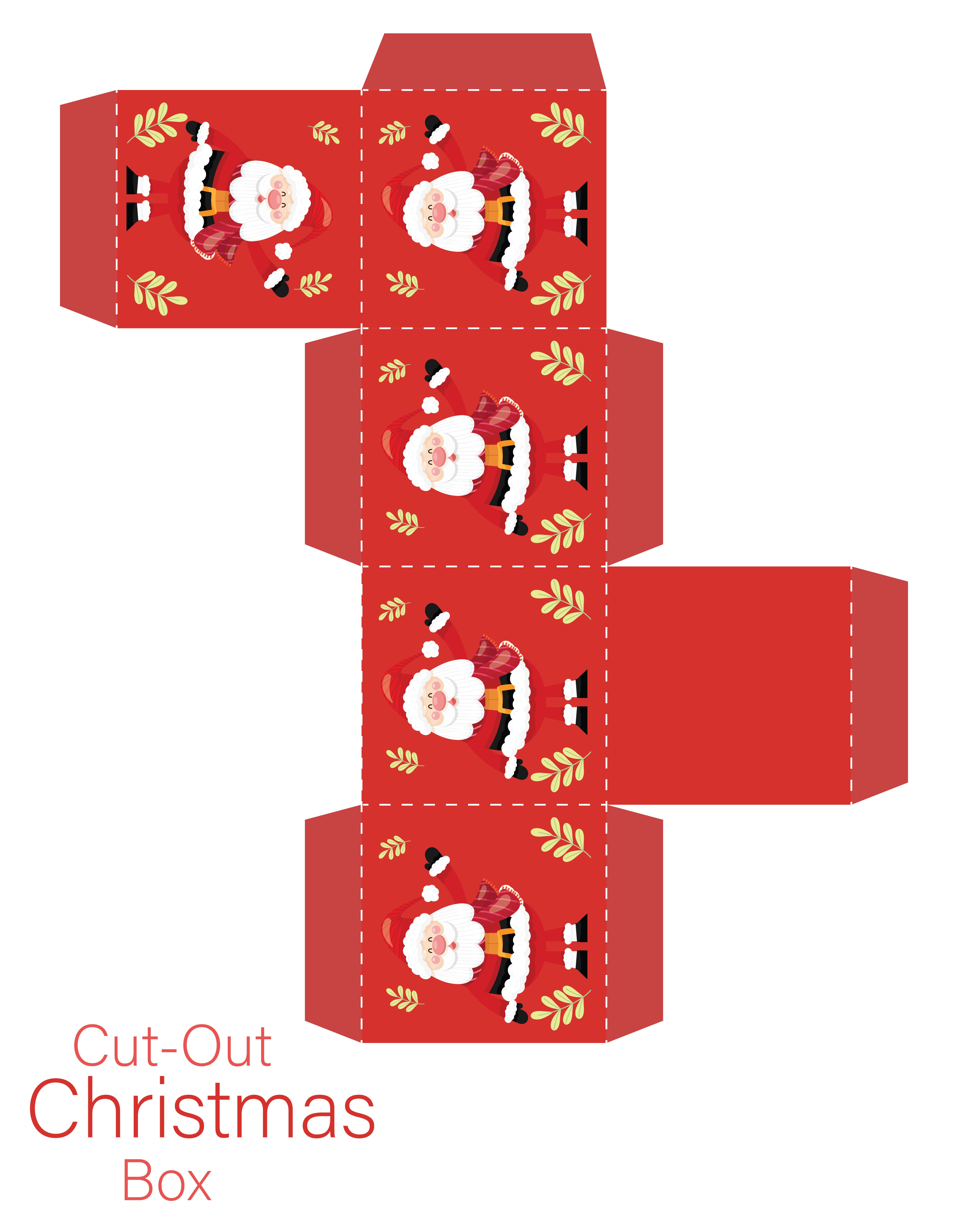 Christmas Gift Box Template Free Printable