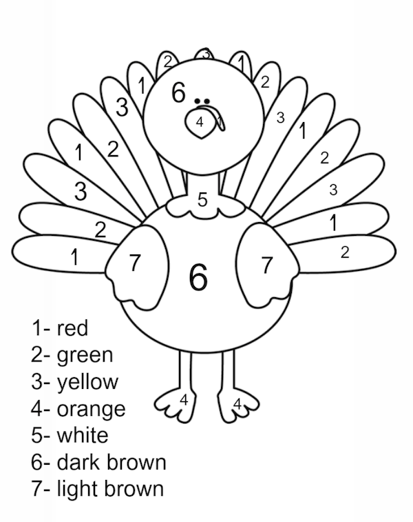 thanksgiving coloring math pages - photo #27