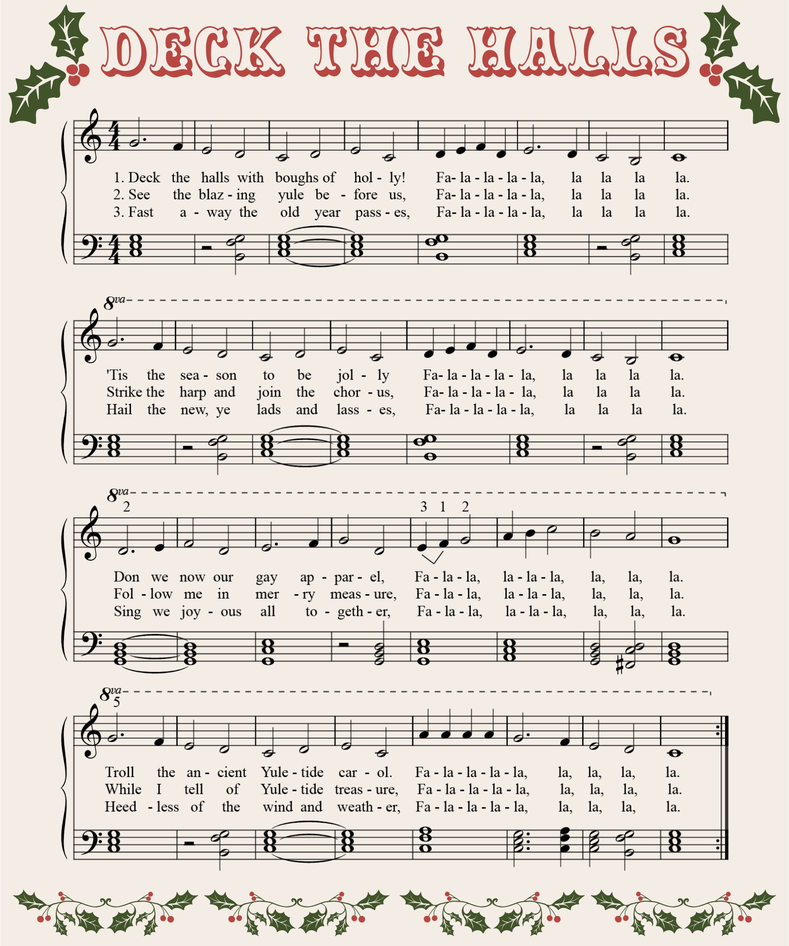 Free Vintage Christmas Music Printables