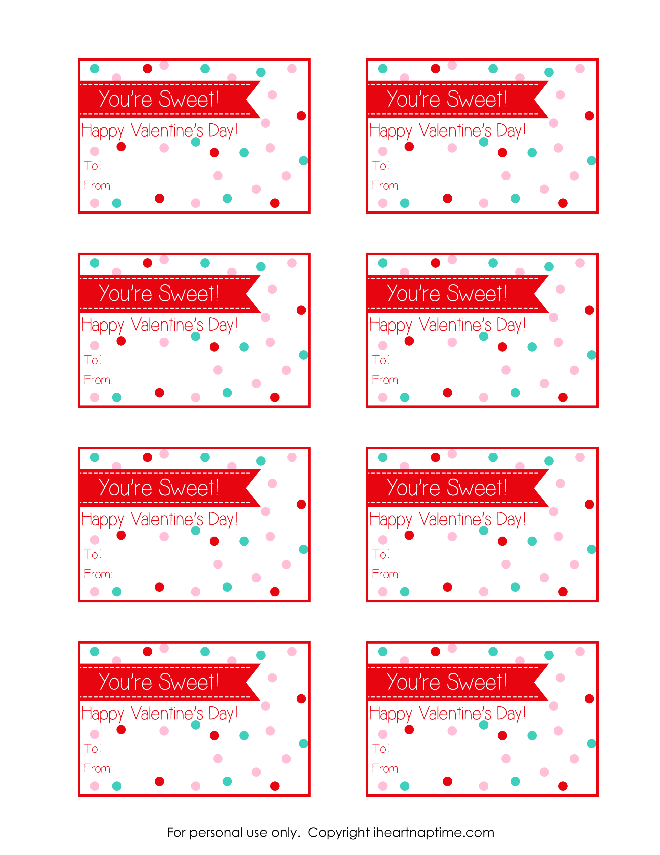 9 Best Images of Candy Valentine Day Printable Tags Free Printable