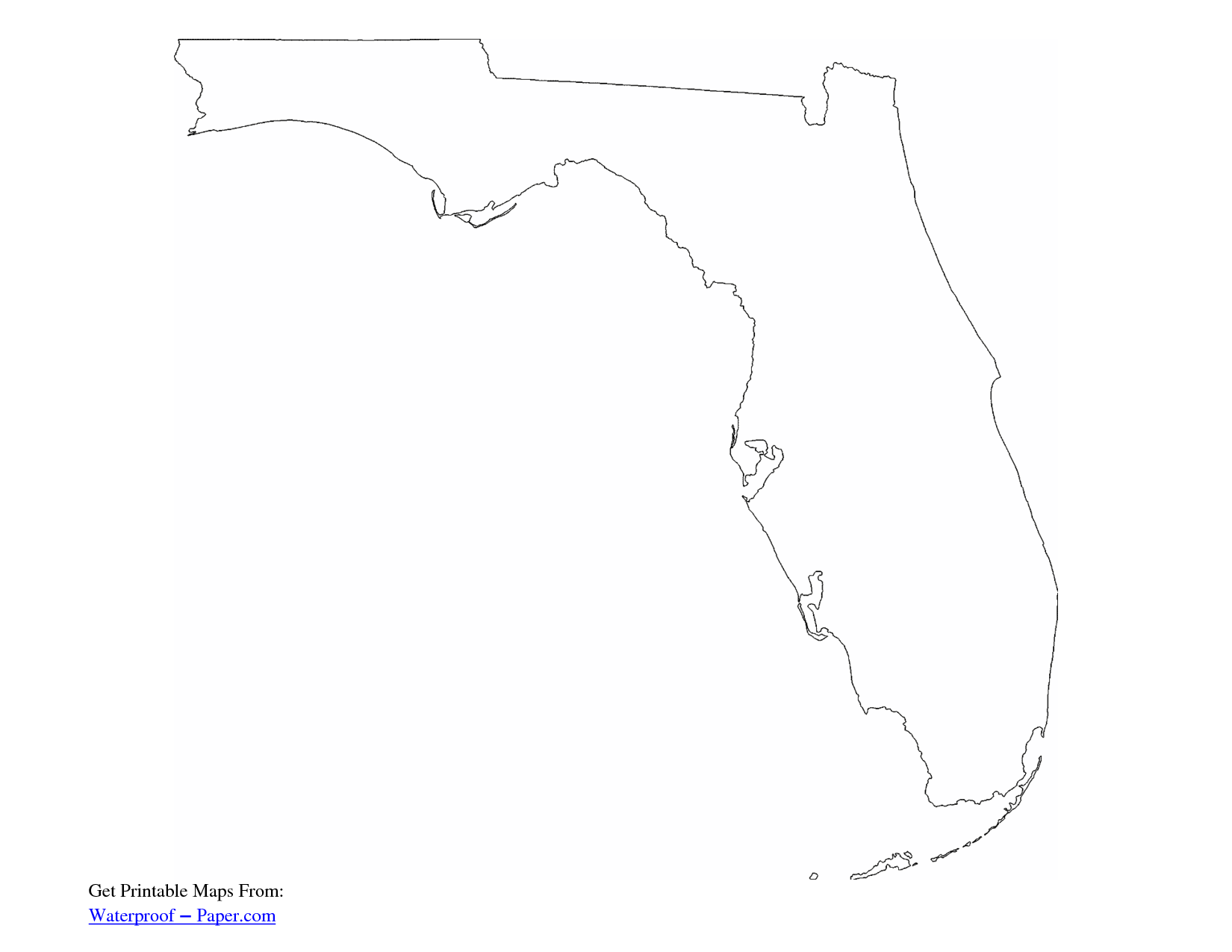 Free Printable Blank Map Of Florida