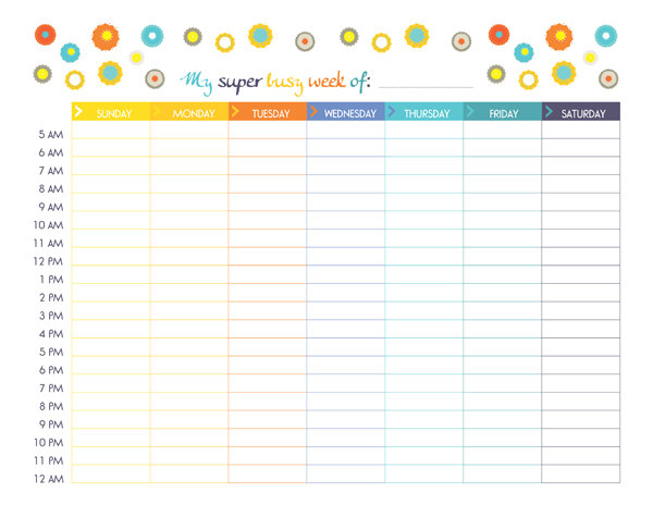 Cute Schedule Template from www.printablee.com