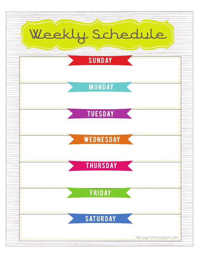 Kids Weekly Schedule Template from www.printablee.com