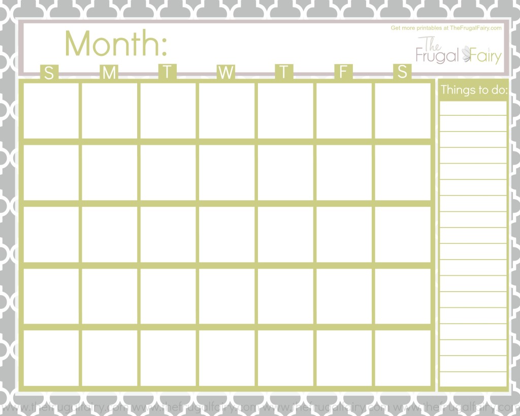 8 Best Images of Free Cute Printable Calendars Blank Cute Blank