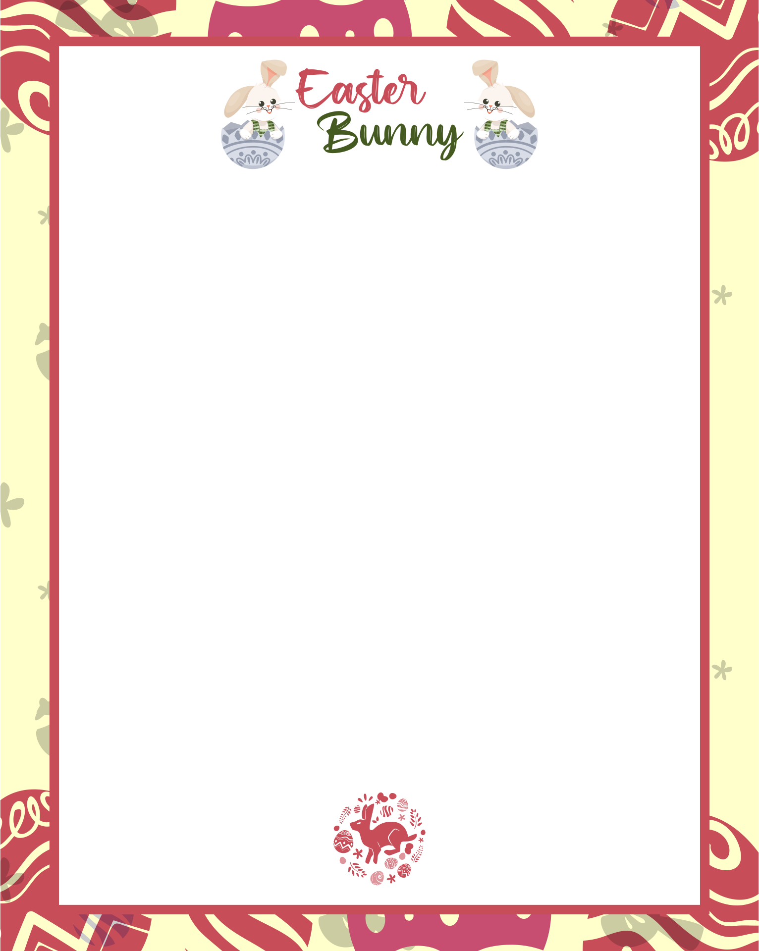 6 Best Images Of Easter Bunny Free Printable Stationary Free 