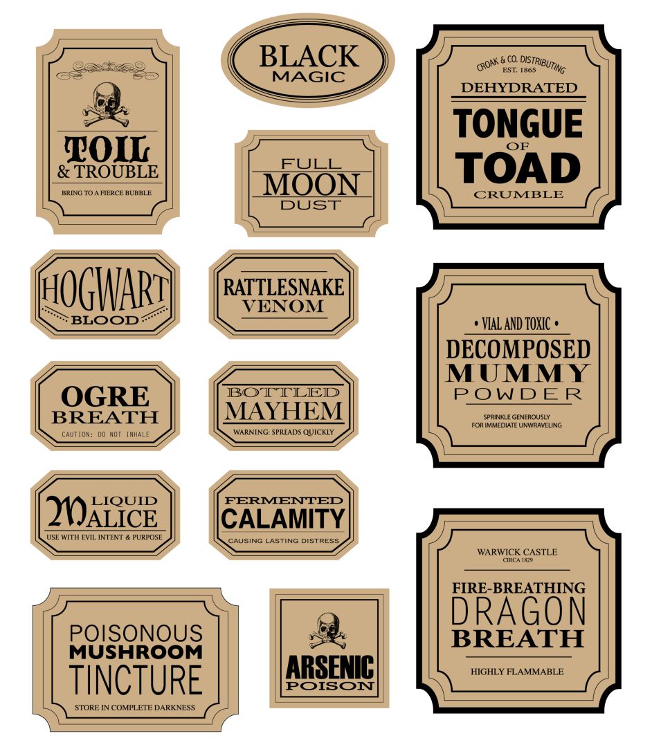 4 Best Images of Free Printable Halloween Apothecary Jar Labels Free