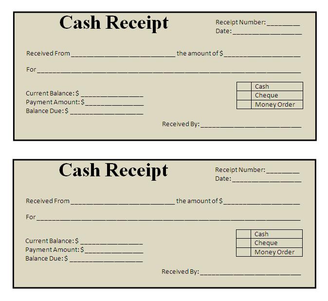 Receipt Template Free Download