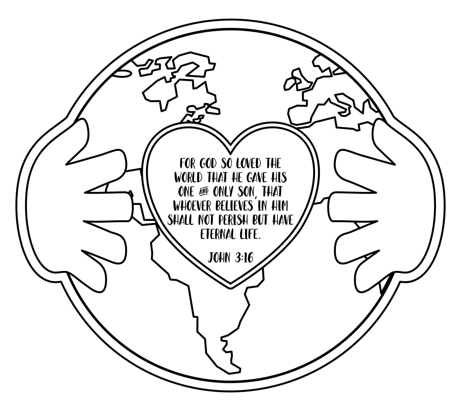 8 Best Images of Printable Coloring Page With John 3 16