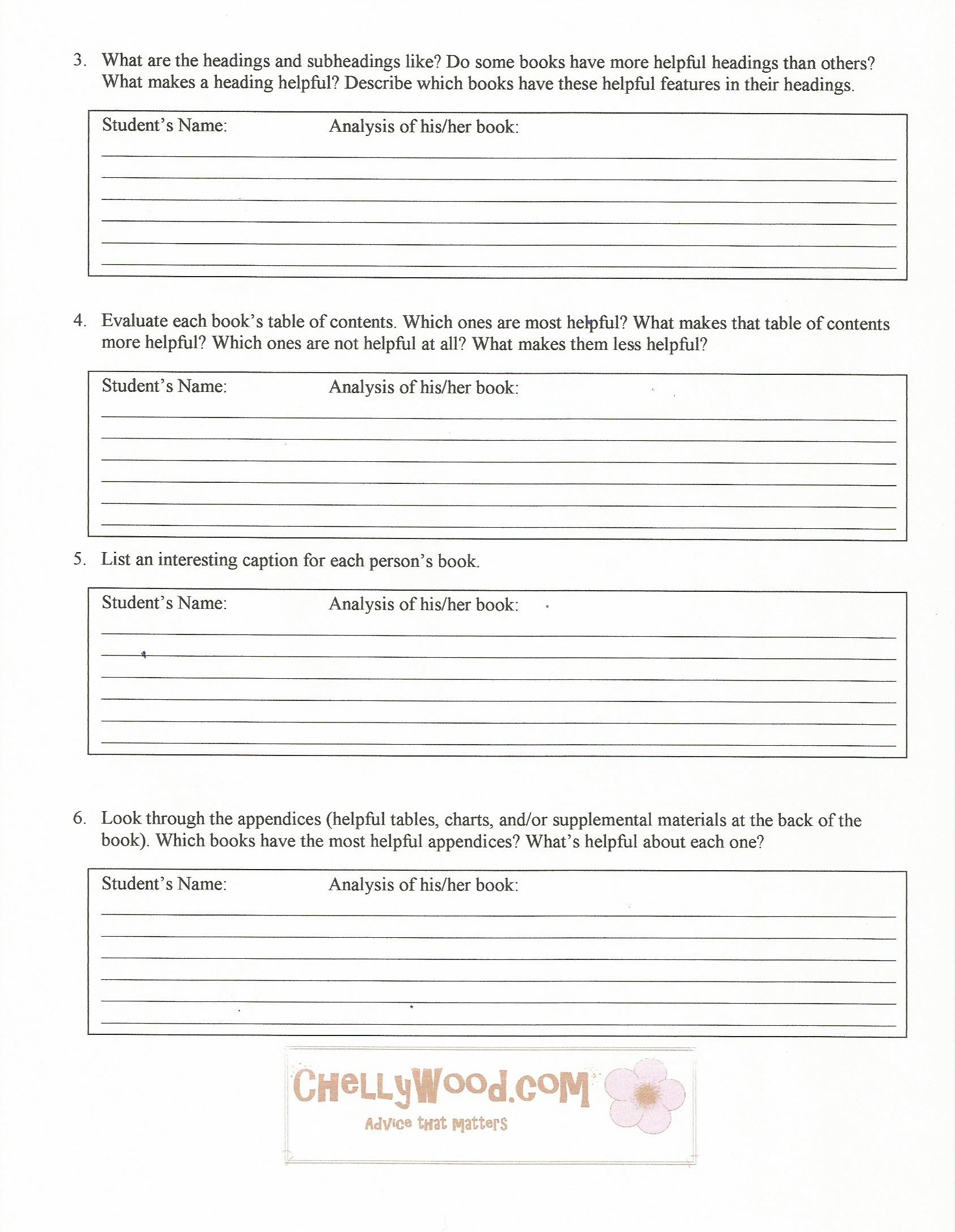 Non fiction book report forms