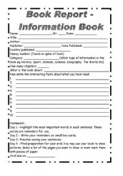 Printable book report forms for second grade