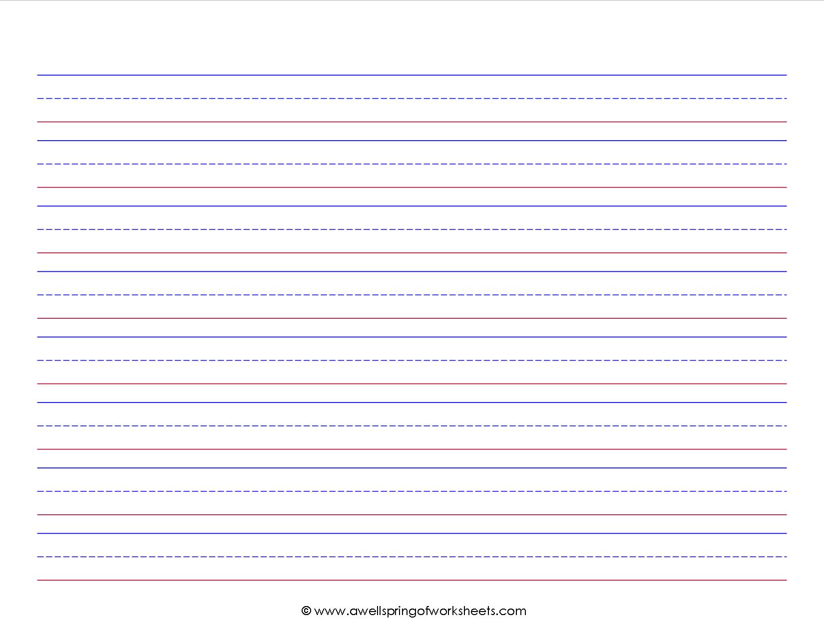 Printable primary writing paper with picture by 