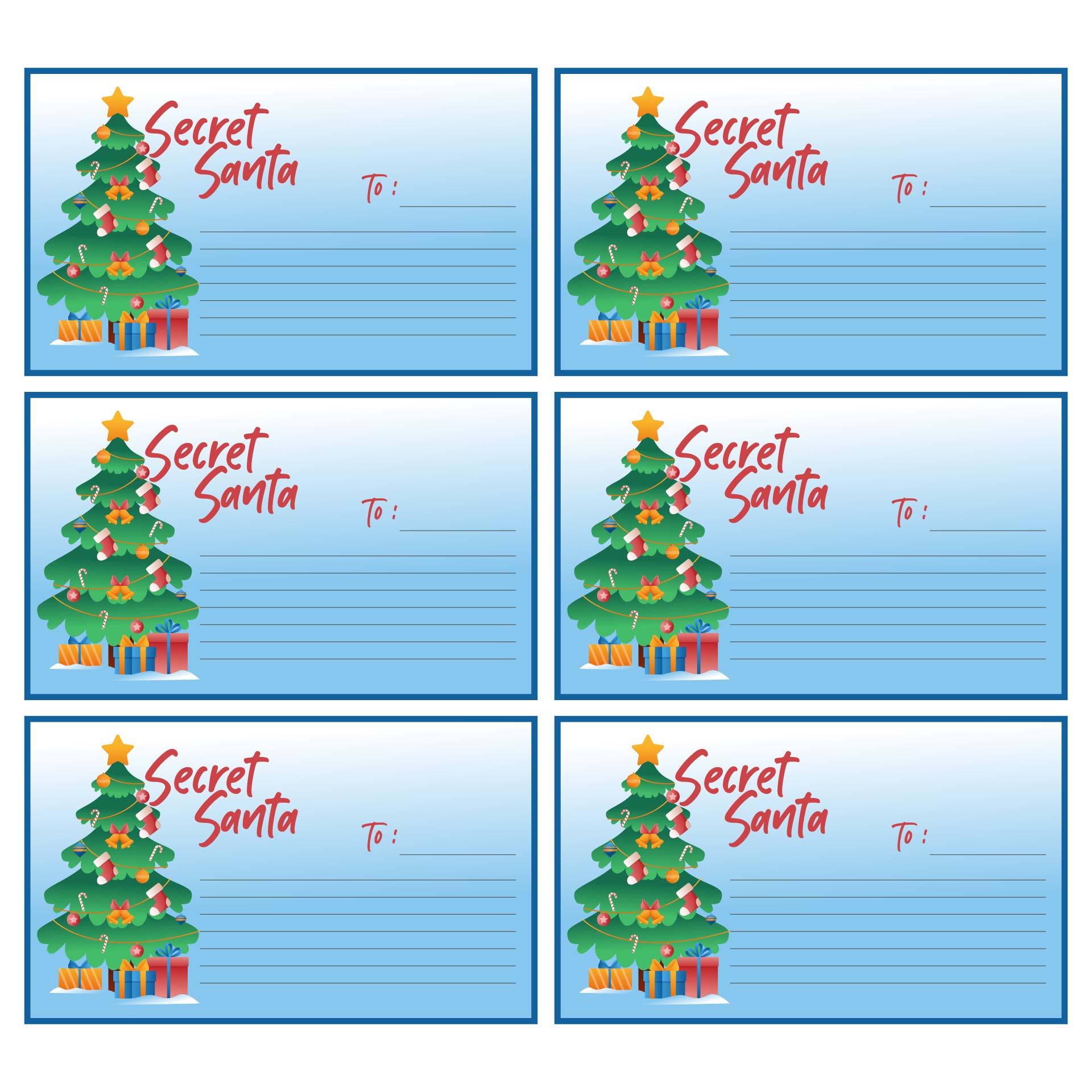 Secret Santa Cards Printable Free Printable Word Searches