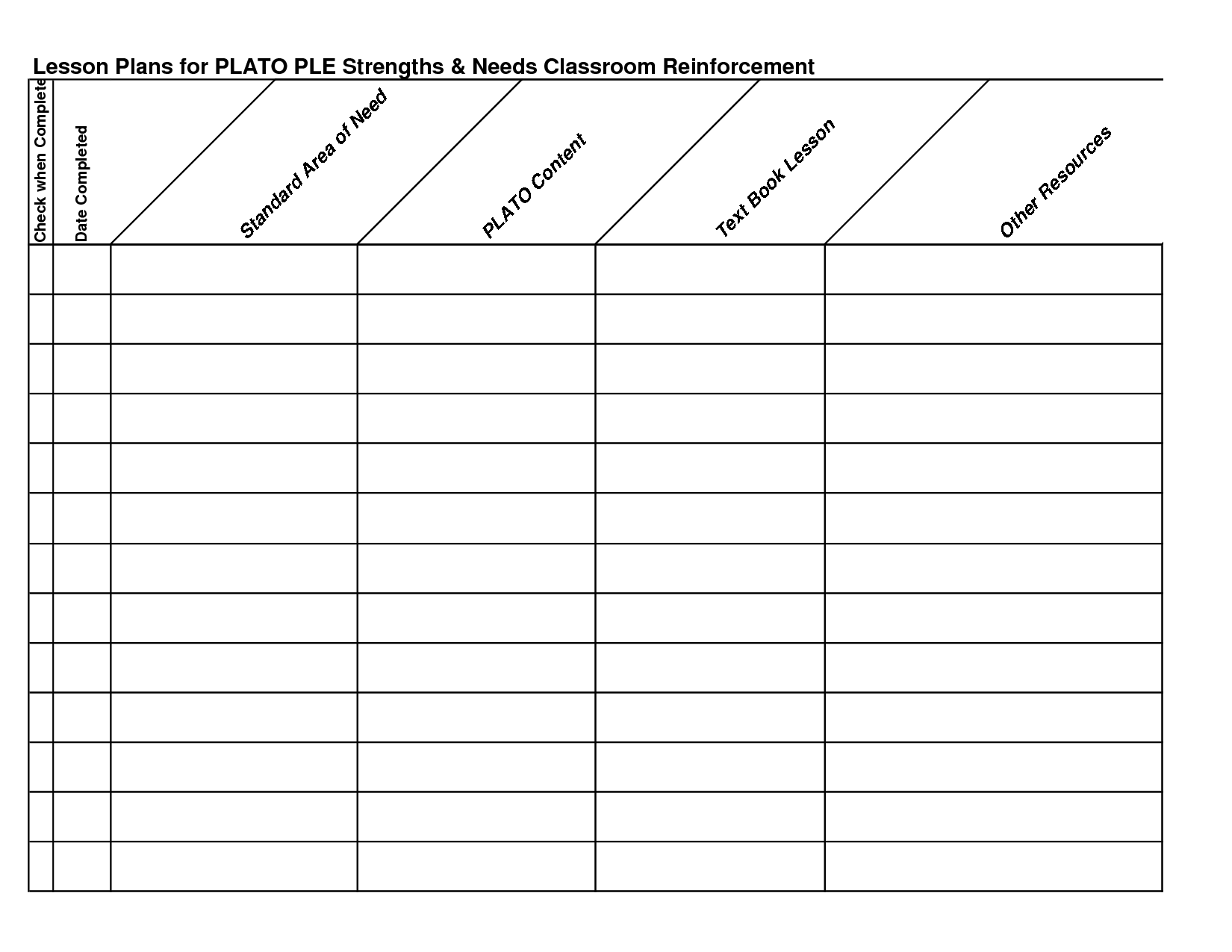 Lesson Plan Book Template Printable Free