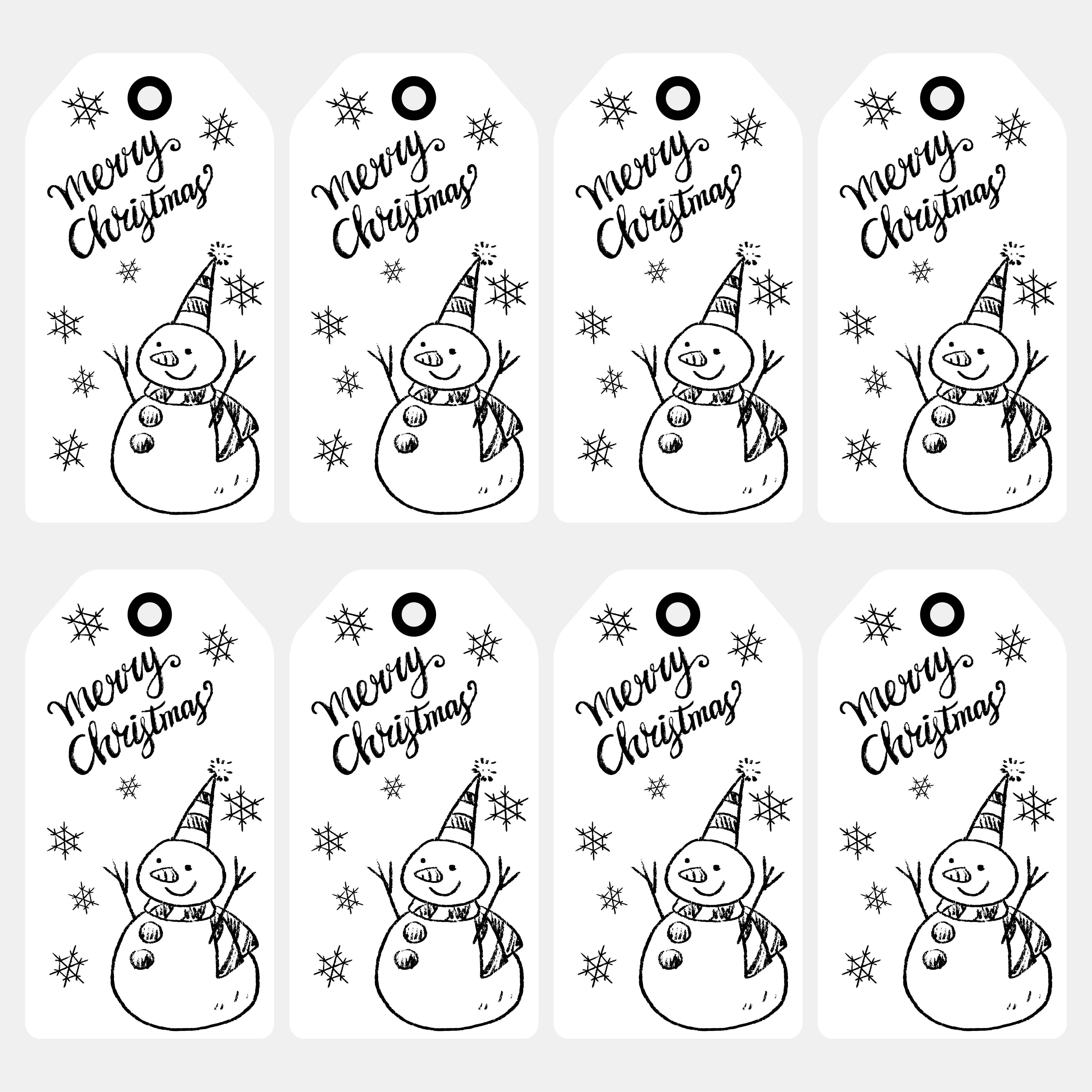 7 Best Images Of Black And White Printable Christmas Name Tags Black