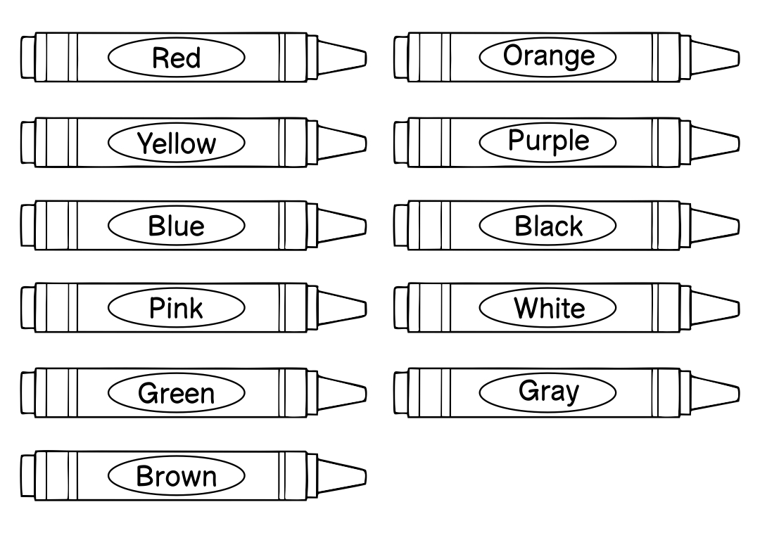 7 Best Images of Crayon Shape Printable Color Crayon Template
