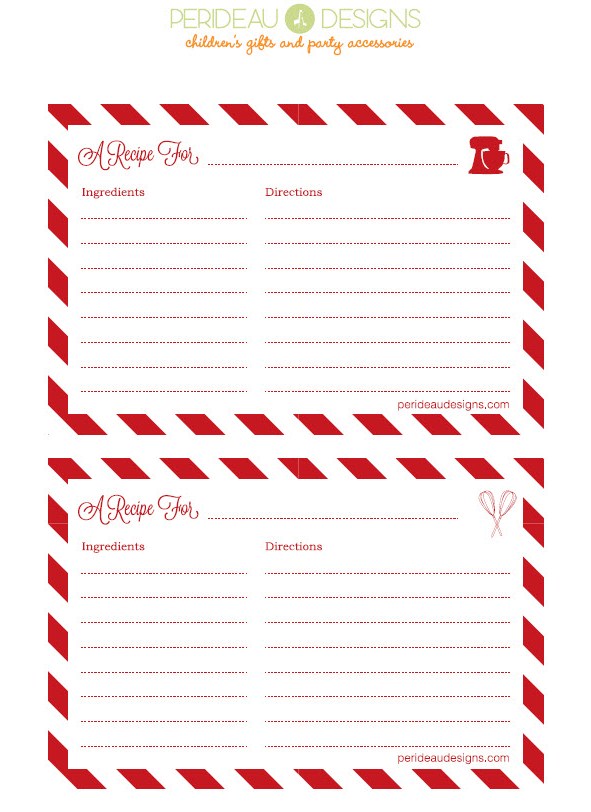 Free Printable Blank Christmas Recipe Cards Printable Templates