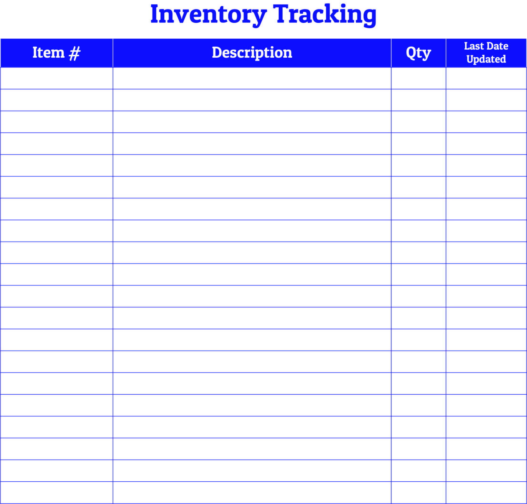 Free Printable Inventory Checklist