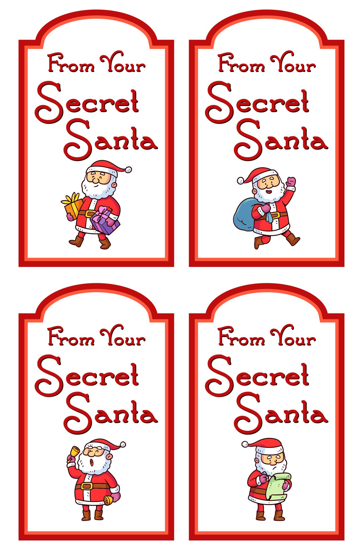 8 Best Images of Secret Santa Gift Tags Printable Printable Secret