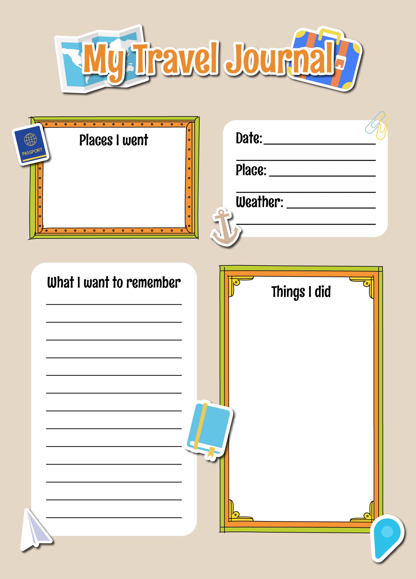 7 Best Images Of Travel Journal Printable Template Free Printable 