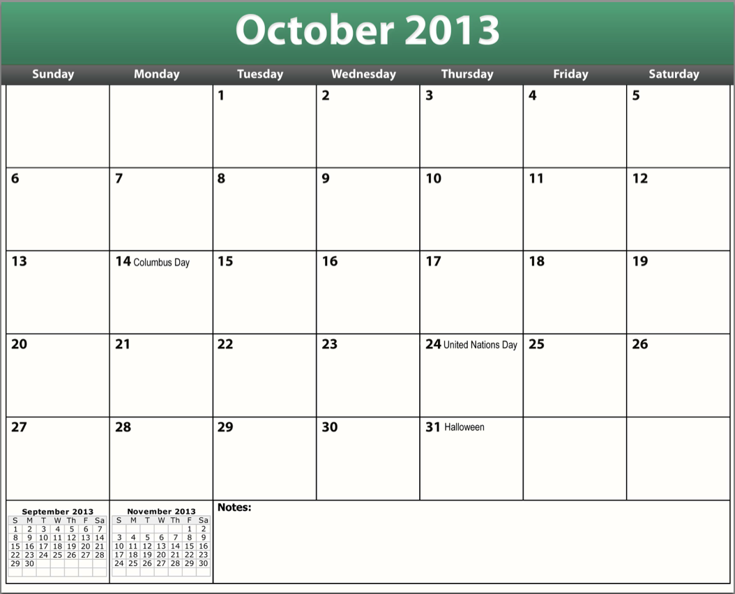 6 Best Images of October 2013 Calendar Printable PDF October 2013