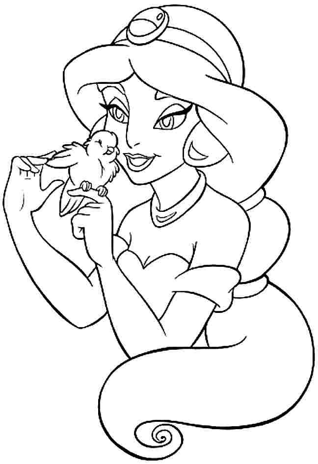 7 Best Images of Free Printable Disney Princess Jasmine Coloring Pages