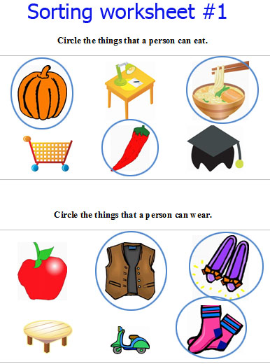 5 Best Images of Printable Preschool Worksheets Sorting - Kindergarten