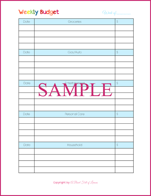 Plan Using a Family Budget Worksheet Printable Format Family Budget