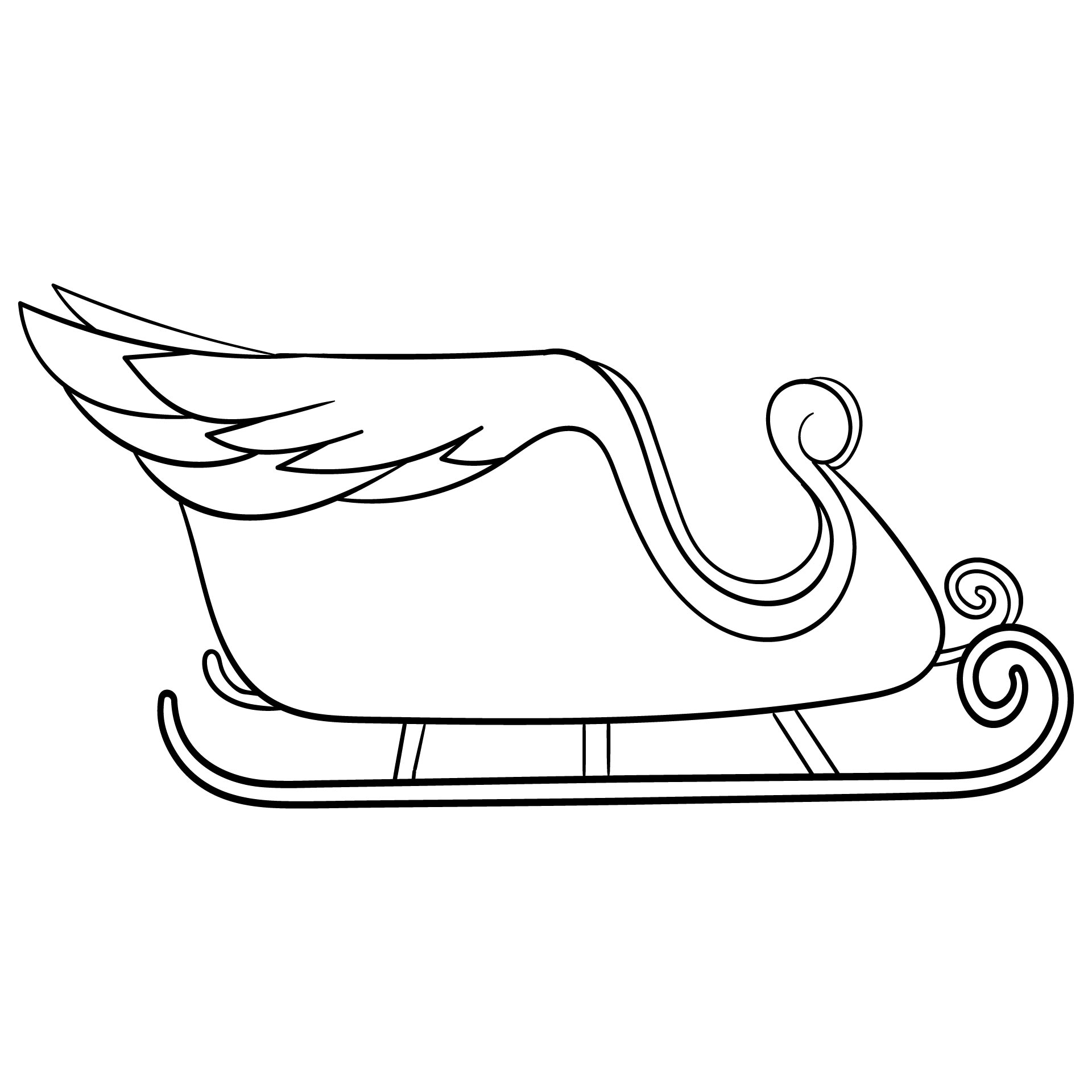 6 Best Images Of Printable Sleigh Template Santa Sleigh Template
