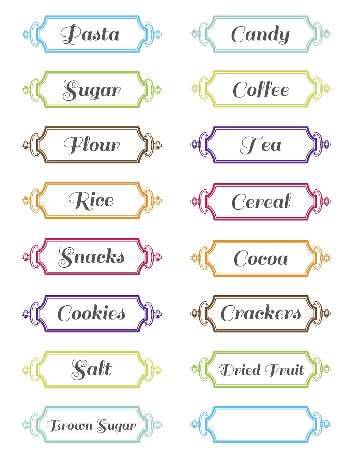 Editable Pantry Labels Printable Free