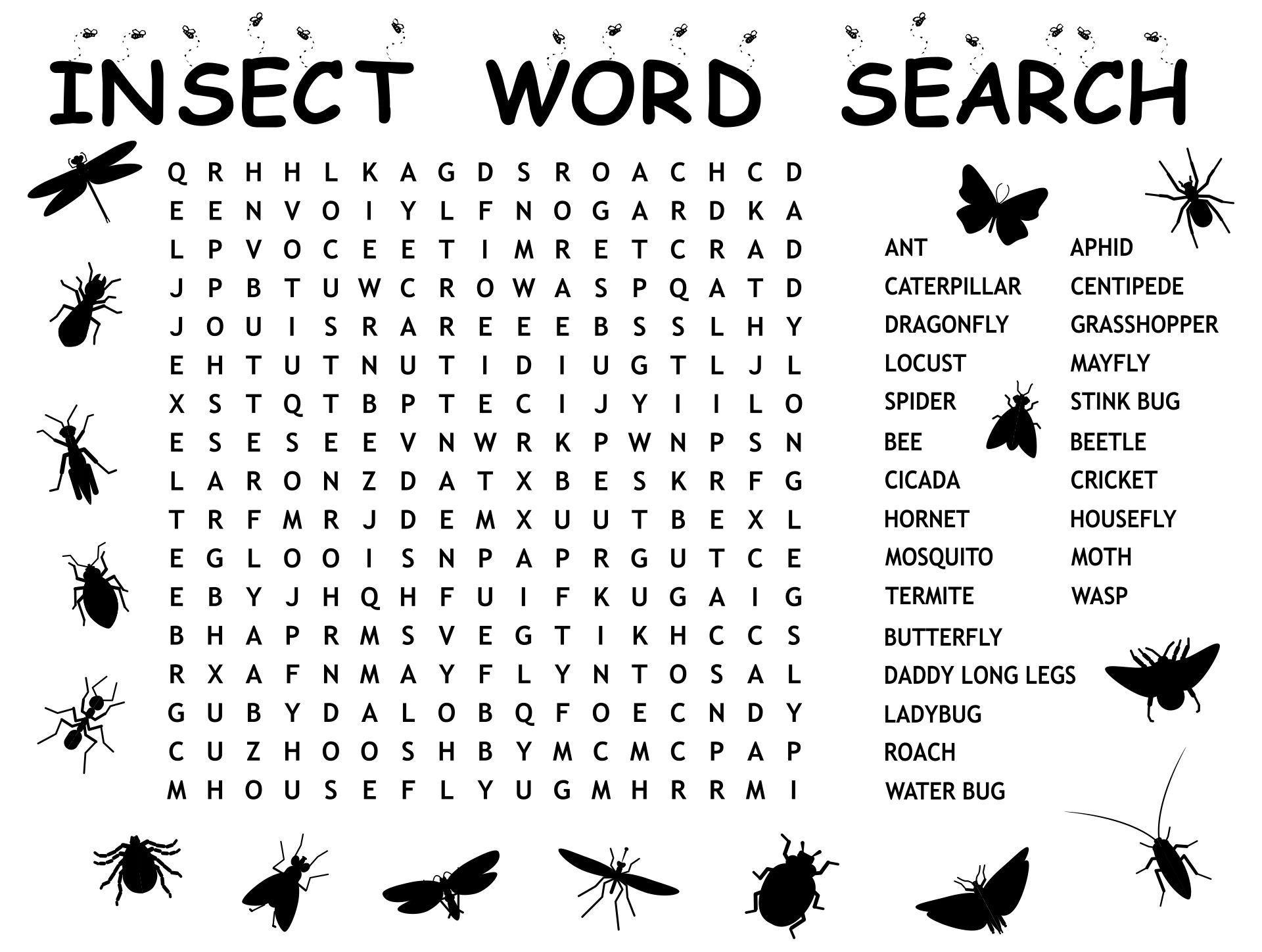Free Printable Word Search Puzzles For 4th Graders