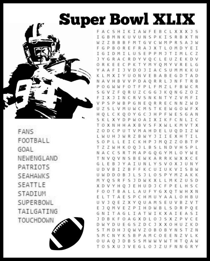 5 Best Images of Super Bowl 2016 Word Search Printable Super Bowl